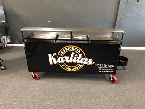 (#128) Twin griddle cart with design