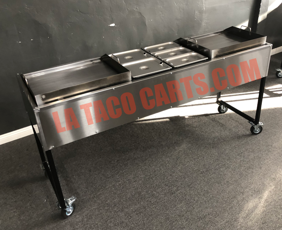 (90) The Twin Griddle Cart LA Taco Carts
